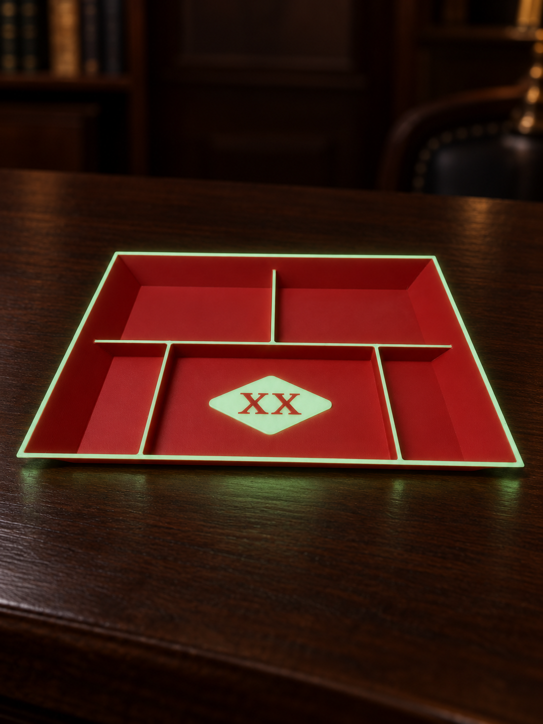 CASE XX EDC xx tray - GLOW IN THE DARK - red