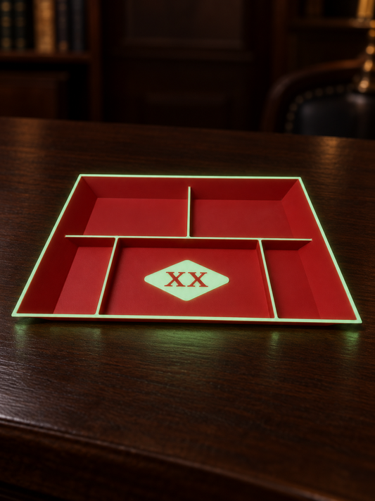 CASE XX EDC xx tray - GLOW IN THE DARK - red