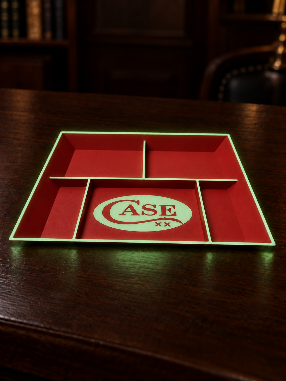 CASE XX EDC tray - GLOW IN THE DARK - red