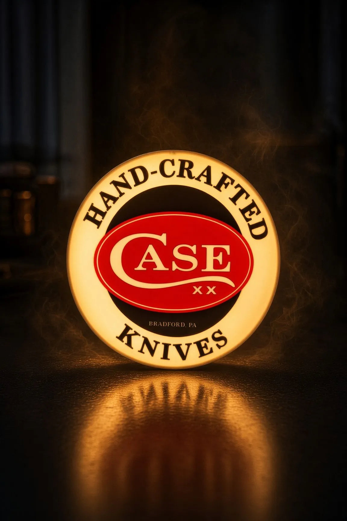 Case XX LED Lightbox (round) sign. 10" x 9" x 2"